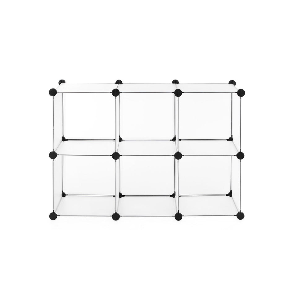 6-Cube Storage Organizer – Plastic – White – Interlocking Design