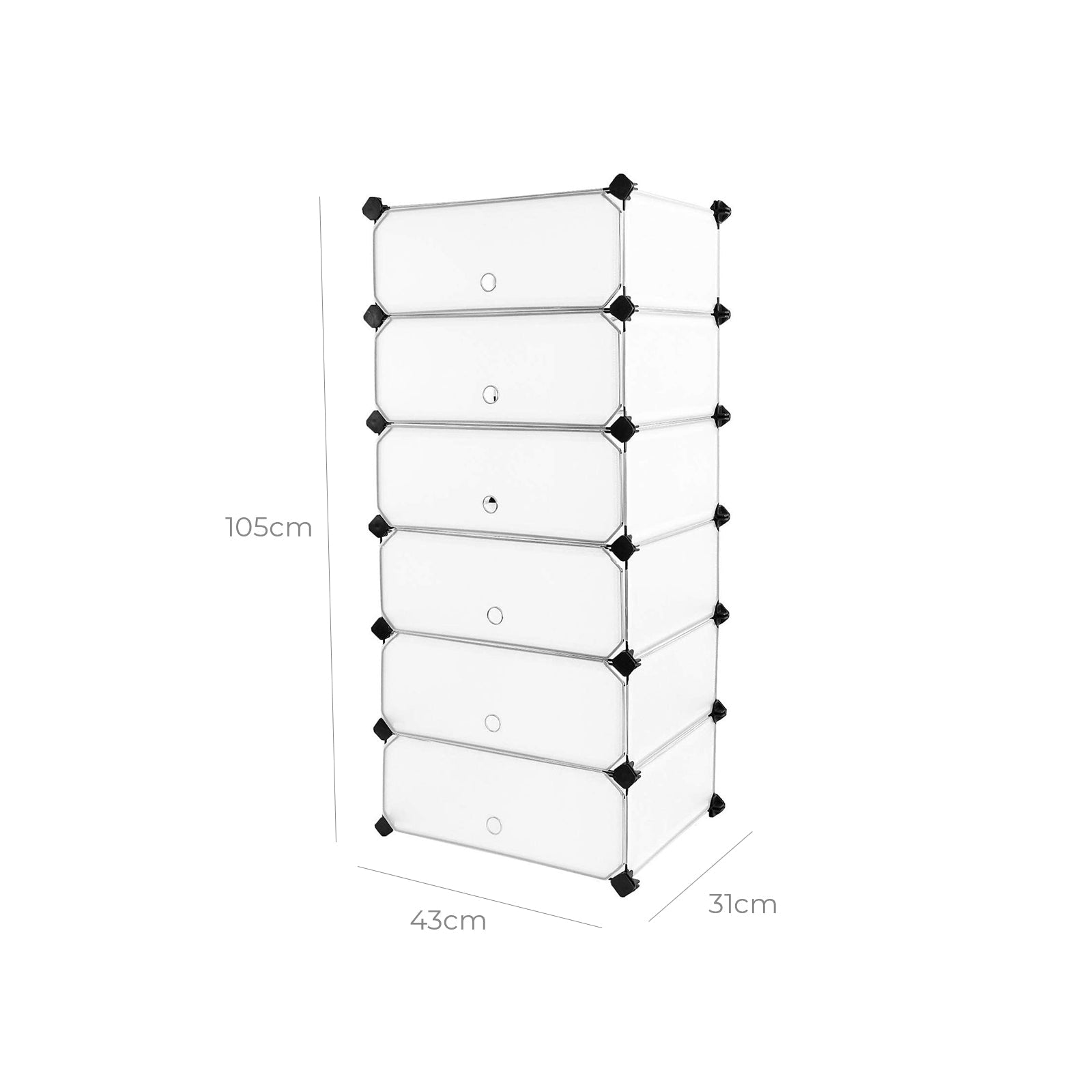 6-Cube Storage Organizer – Plastic – White – Interlocking Design