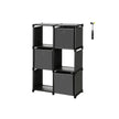 Storage Unit – Metal – Black – 6 Cubes with 3 Storage Boxes