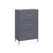 Storage Cabinet – Metal – Grey – 6 Doors, 3-Tier Design, Max. Load Capacity 15 kg per Shelf