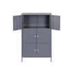 Storage Cabinet – Metal – Grey – 6 Doors, 3-Tier Design, Max. Load Capacity 15 kg per Shelf
