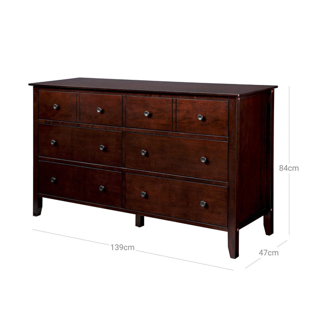 6-Drawer Chest – Solid Wood – Espresso – Versatile Storage Unit for Bedroom and Living Room