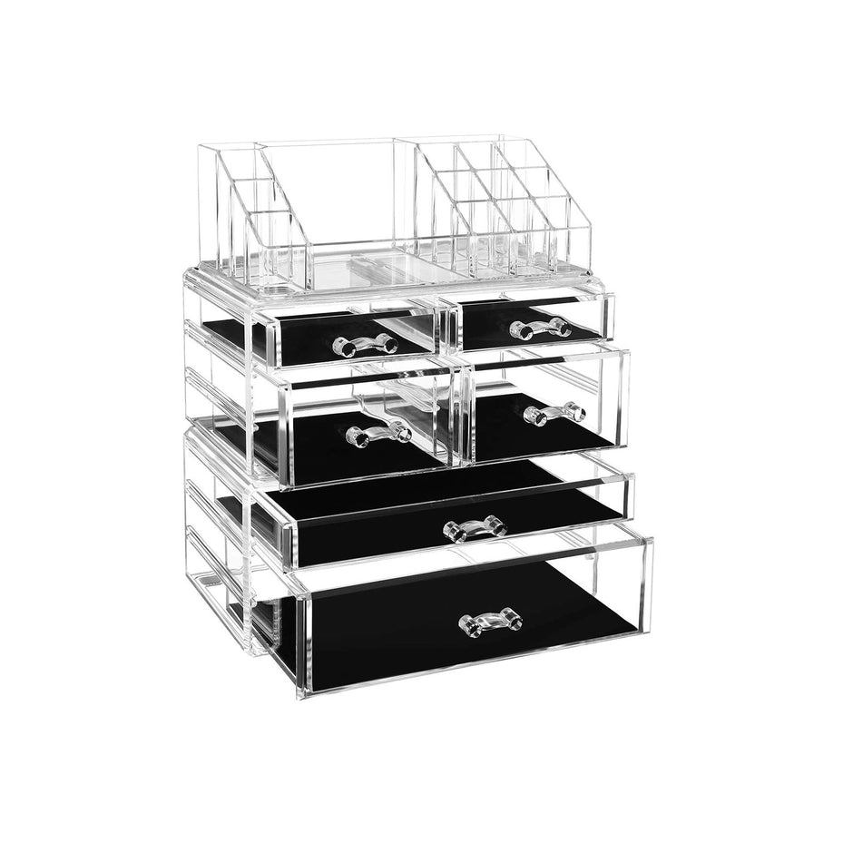 Makeup Organiser – Acrylic – Clear – 6-Drawer Cosmetic Storage Case