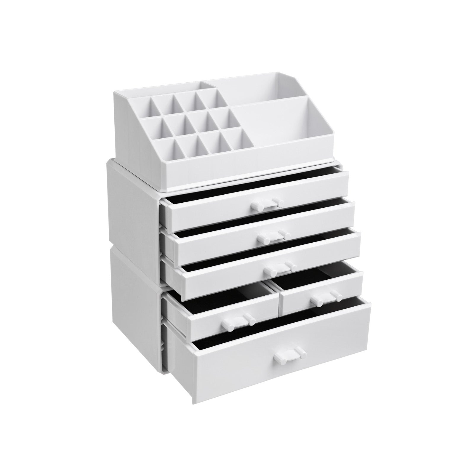 Makeup Organizer – Clear Acrylic – Transparent – Stackable with 6 Drawers