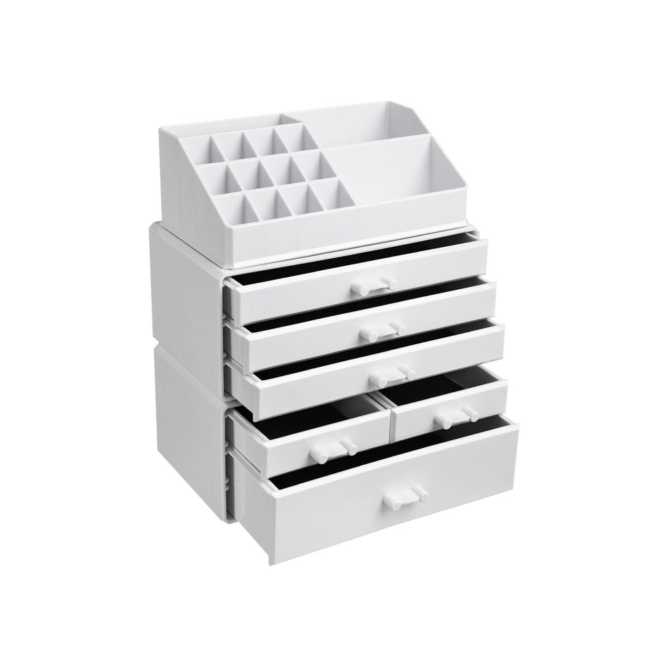 Makeup Organizer – Clear Acrylic – Transparent – Stackable with 6 Drawers