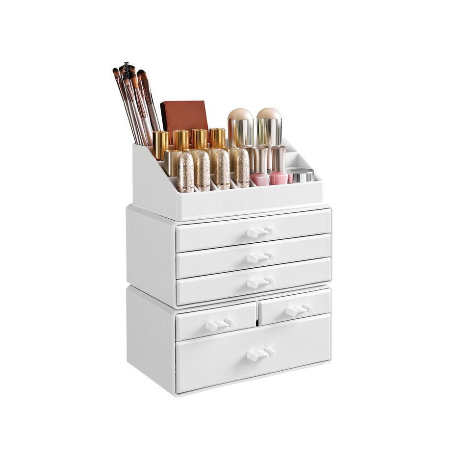 Makeup Organizer – Clear Acrylic – Transparent – Stackable with 6 Drawers
