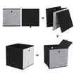 Foldable Storage Boxes – Fabric – White, Grey, and Black – Multi-Functional Toy Organizer, Set of 6, 30 x 30 x 30 cm