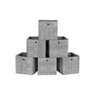 Set of 6 Fabric Foldable Storage Organizer Cubes – Grey – 30 x 30 x 30 cm – With Fingerhole