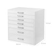 Jewellery Box – Wood – White – 6 Layers with 5 Drawers