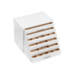 6-Layer Wooden Jewellery Box – White – Organiser for Necklaces, Earrings, Sunglasses, Bracelets, and Watches