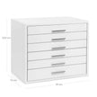 6-Layer Wooden Jewellery Box – White – Organiser for Necklaces, Earrings, Sunglasses, Bracelets, and Watches