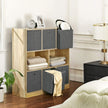 Storage Boxes Set – Fabric – Grey – Foldable Organiser Bins for Toys and Clothes
