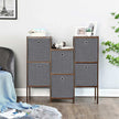 Storage Boxes Set – Fabric – Grey – Foldable Organiser Bins for Toys and Clothes