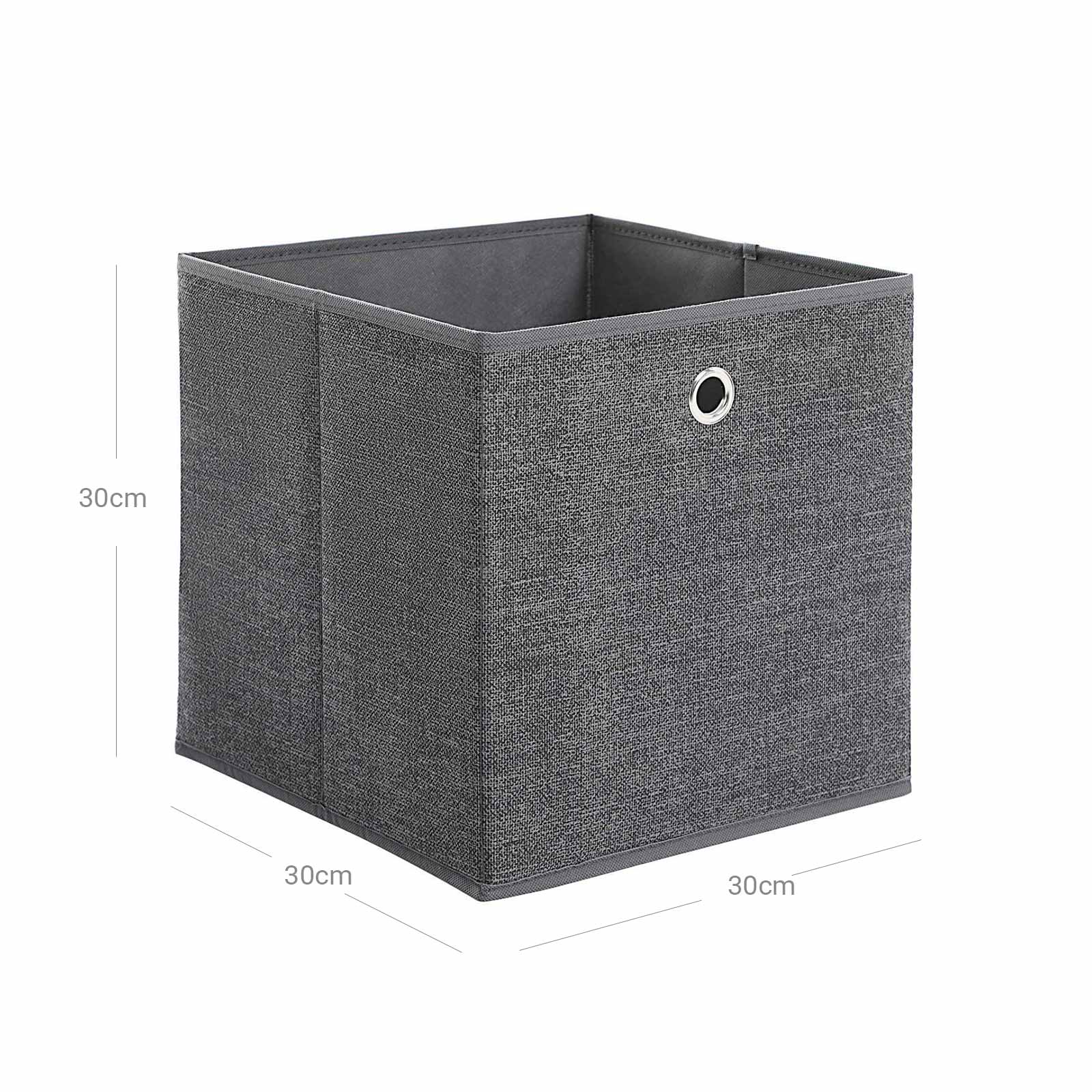 Storage Boxes Set – Fabric – Grey – Foldable Organiser Bins for Toys and Clothes