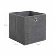 Storage Boxes Set – Fabric – Grey – Foldable Organiser Bins for Toys and Clothes