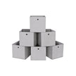 Set of 6 Foldable Fabric Storage Cubes – Grey – Toy and Clothes Organizer Bins