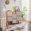 Set of 6 Foldable Fabric Storage Cubes – Grey – Toy and Clothes Organizer Bins