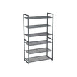6 Tier Shoe Rack – Metal – Smoky Grey – Stackable Storage for 18-24 Pairs of Shoes