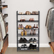 6 Tier Shoe Rack – Metal – Smoky Grey – Stackable Storage for 18-24 Pairs of Shoes