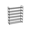 6-Tier Shoe Rack – Metal – Black – Holds Up to 30 Pairs of Shoes