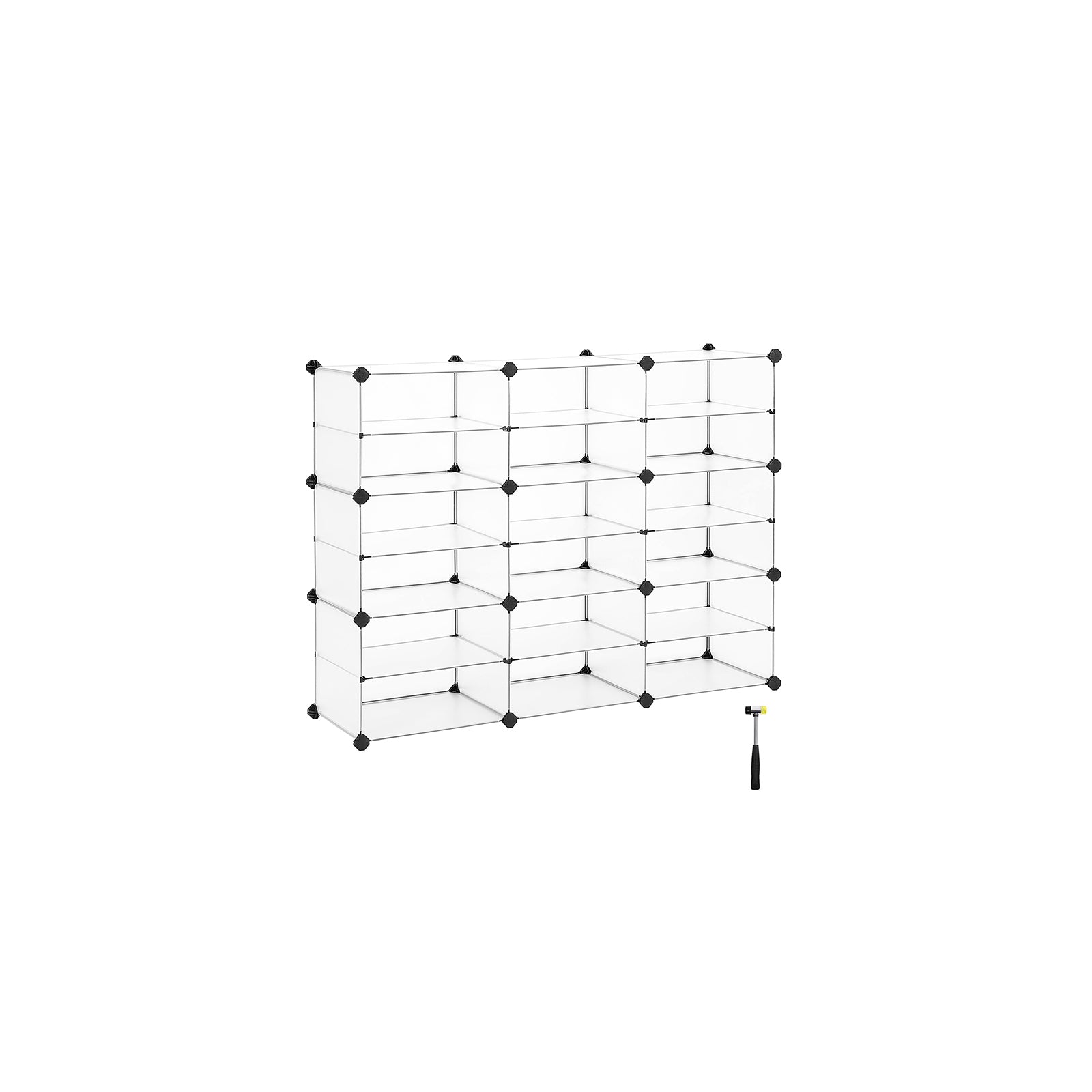 Cube Organizer – Plastic – White – 6 Tiers with Dividers