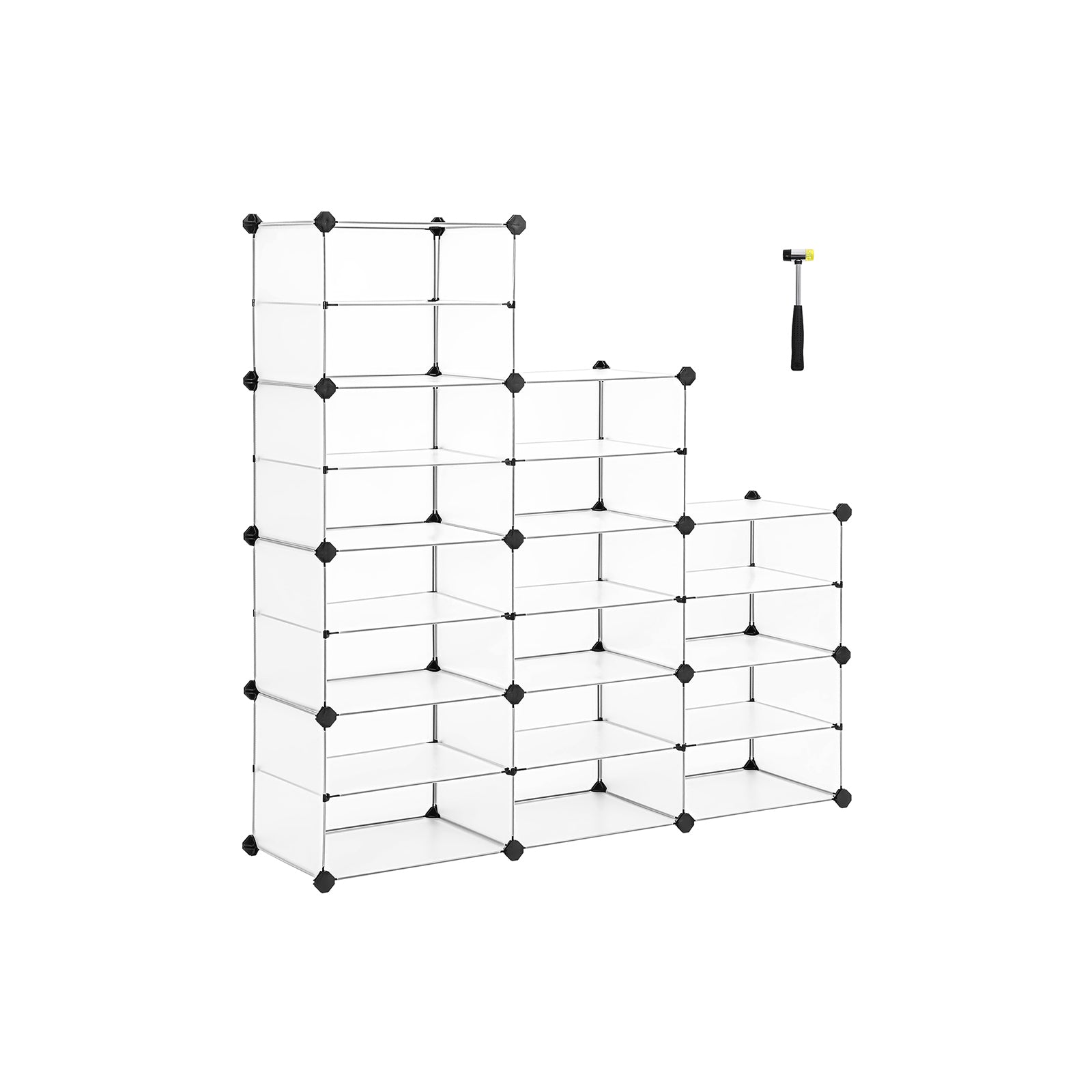 Cube Organizer – Plastic – White – 6 Tiers with Dividers