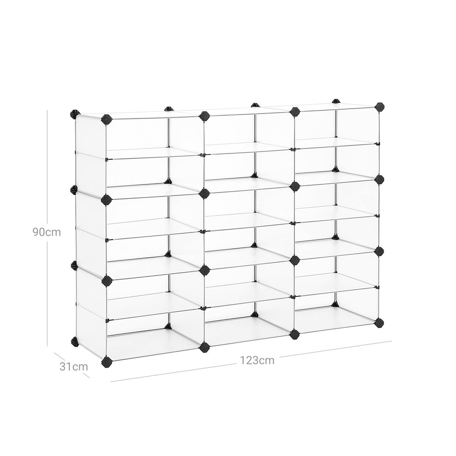 Cube Organizer – Plastic – White – 6 Tiers with Dividers
