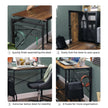 Folding Writing Desk – Wood and Metal – Rustic Brown and Black – 8 Hooks, No Tools Required
