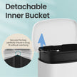Waste Bin – Stainless Steel – White – 50L, Step-On Pedal, Soft Close, Removable Inner Bucket