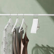Coat Hangers – Wood – White and Silver – Set of 20 with Shoulder Notches and Anti-Slip Trousers Bar
