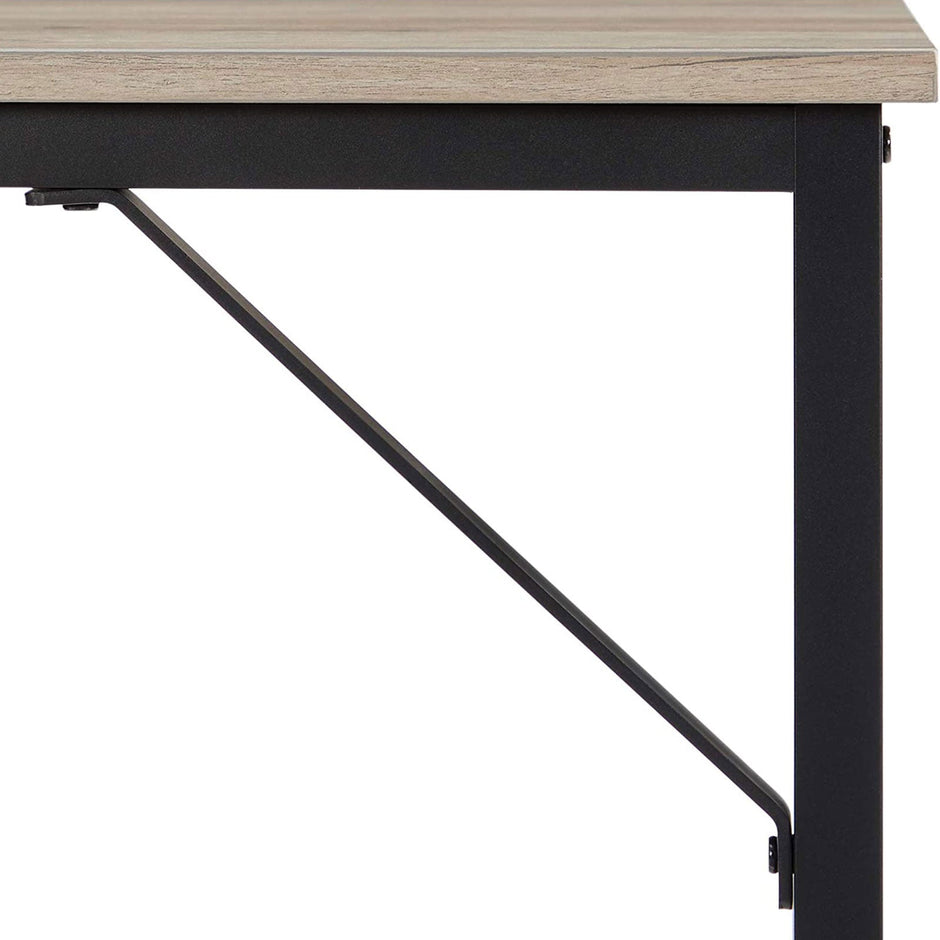 Small Office Table – Steel – Hazelnut Brown and Black – Industrial Design, Easy Assembly