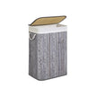 Laundry Hamper – Bamboo – Distressed Grey – 72L Capacity, Clip-On Lid, Foldable, Removable Liner Bag