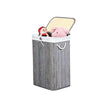 Laundry Hamper – Bamboo – Distressed Grey – 72L Capacity, Clip-On Lid, Foldable, Removable Liner Bag