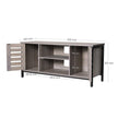 TV Console Unit – Wood – Rustic Brown – Louvered Doors, Storage Shelves