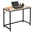 Small Office Table – Steel – Hazelnut Brown and Black – Industrial Design, Easy Assembly