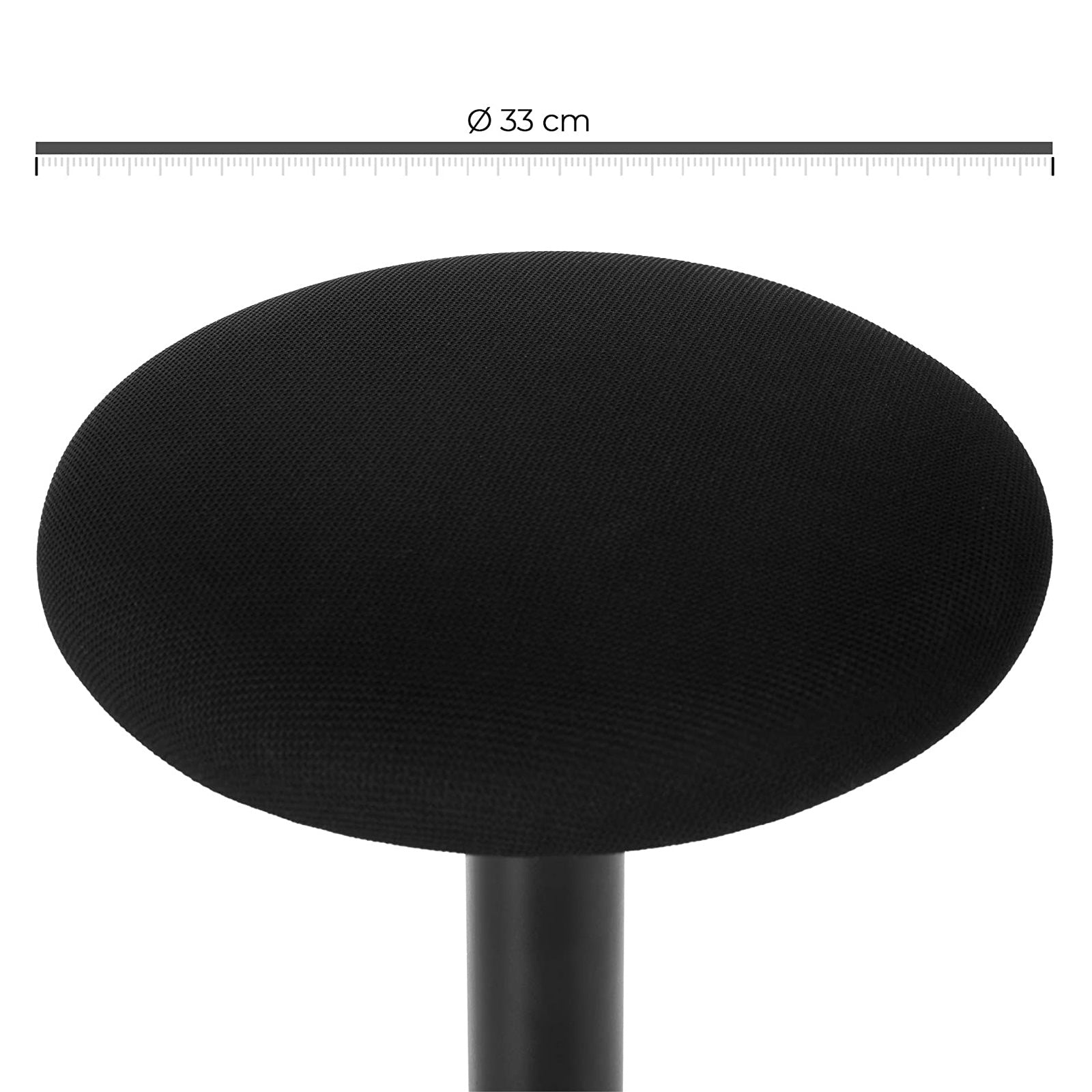 Ergonomic Wobble Stool – Metal – Black – 360° Swivel, Adjustable Height 60-85 cm, No Assembly Required