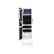 Jewelry Armoire – MDF – White – Lockable with Bevel Edge Mirror and 8 LEDs