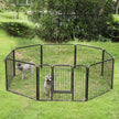8 Panel Pet Playpen – Heavy Duty Metal – Black – Foldable and Playpen Design