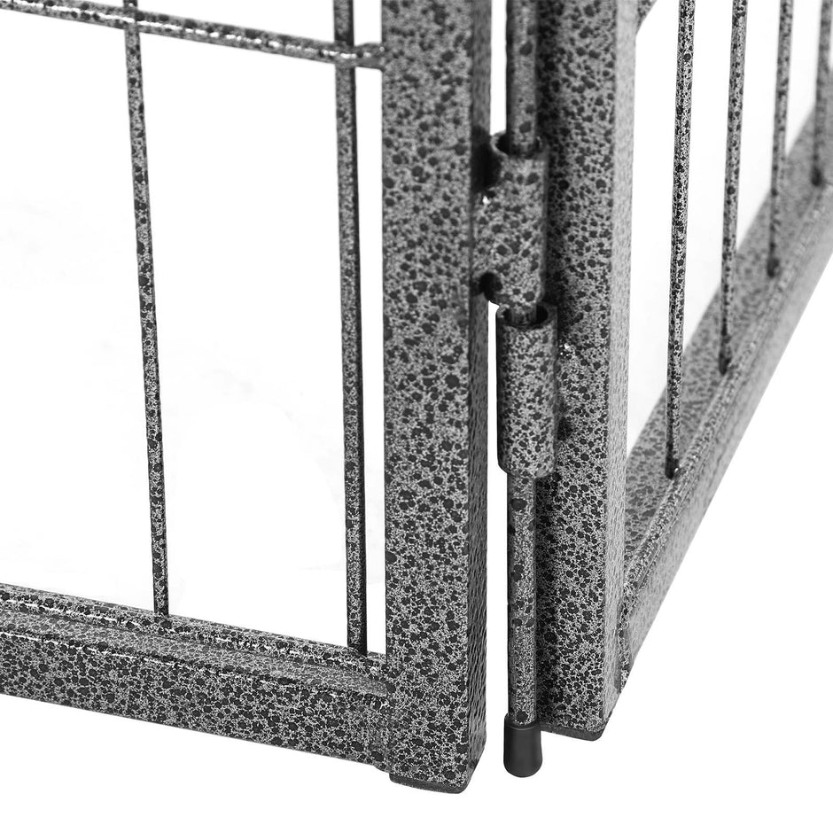 8 Panel Pet Playpen – Heavy Duty Metal – Black – Foldable and Playpen Design