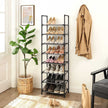 8-Tier Shoe Rack – Iron – Black – Versatile Organizer for 16-20 Pairs