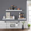 Floating Shelf – MDF – White – Wall Mounted Bookshelf Display Storage 80 cm
