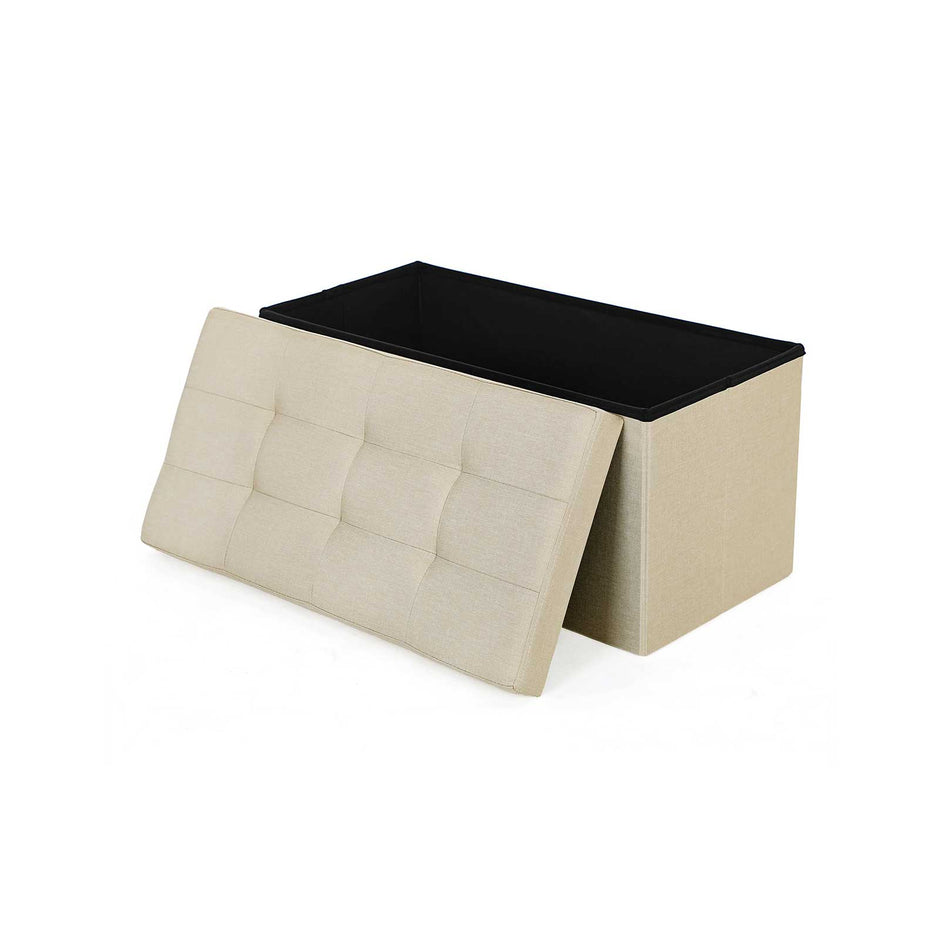 Storage Ottoman – Fabric – Dark Blue – Foldable with 80L Capacity