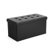 Folding Ottoman Bench – PU Leather and Foam – Brown – 80L Storage Chest with High Weight Capacity