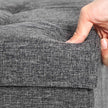 Linen Look Ottoman – Foam, MDF – Dark Grey – Folding Design, 80L Capacity