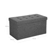 Linen Look Ottoman – Foam, MDF – Dark Grey – Folding Design, 80L Capacity