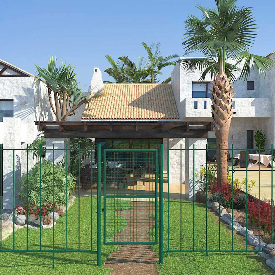 Garden Gate – Galvanized Steel – Green – Sturdy, Lockable Design, 87 x 150 cm