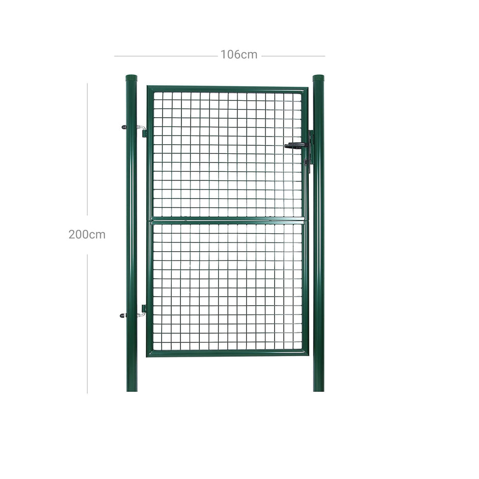 Garden Gate – Galvanized Steel – Green – Sturdy, Lockable Design, 87 x 150 cm