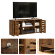 TV Cabinet – Engineered Wood – Rustic Brown – Adjustable Shelves with Cable Management