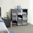 9 Cube Storage Organizer – Quality Plastic – White – Easy Assembly with Doors