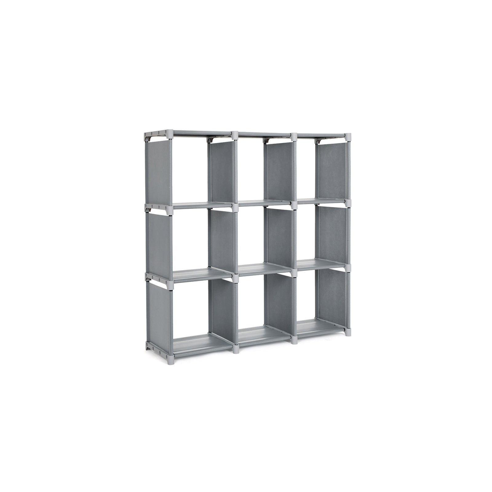 9-Cube Storage Shelf – MDF – Black – DIY Organizer Rack for Family Study and Living Room